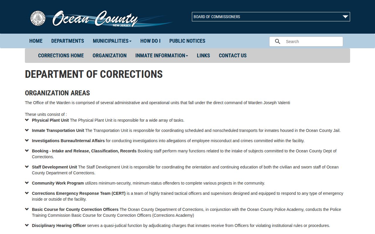 Ocean County released mugshot booking and release workflow source